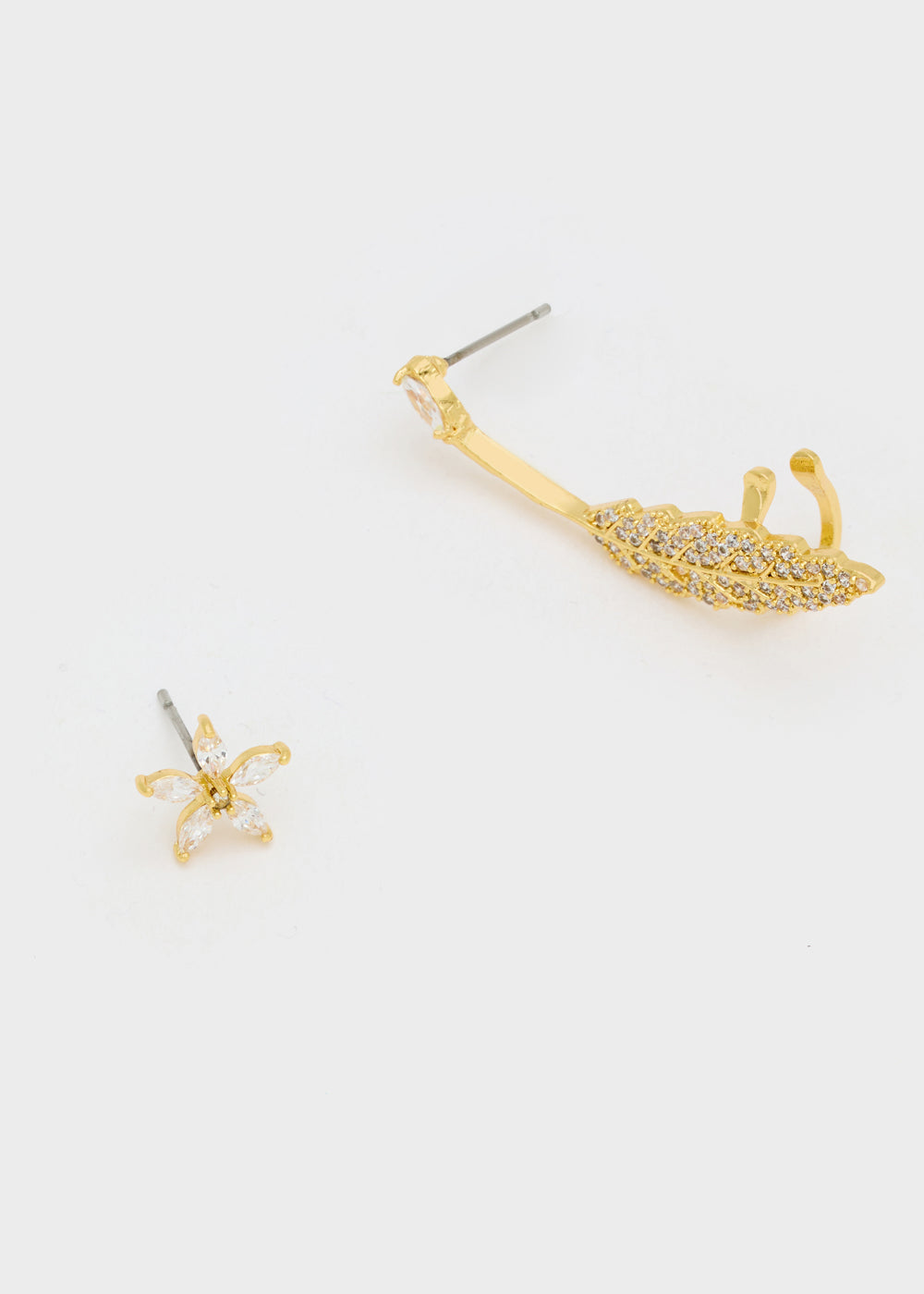 Nalí GOLD EARCUFF EARRINGS ARROW W/ STONES + COLORS In Vendita