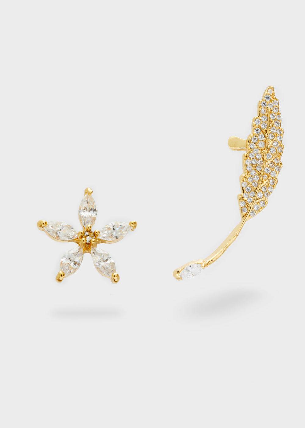 Nalí GOLD EARCUFF EARRINGS ARROW W/ STONES + COLORS In Vendita