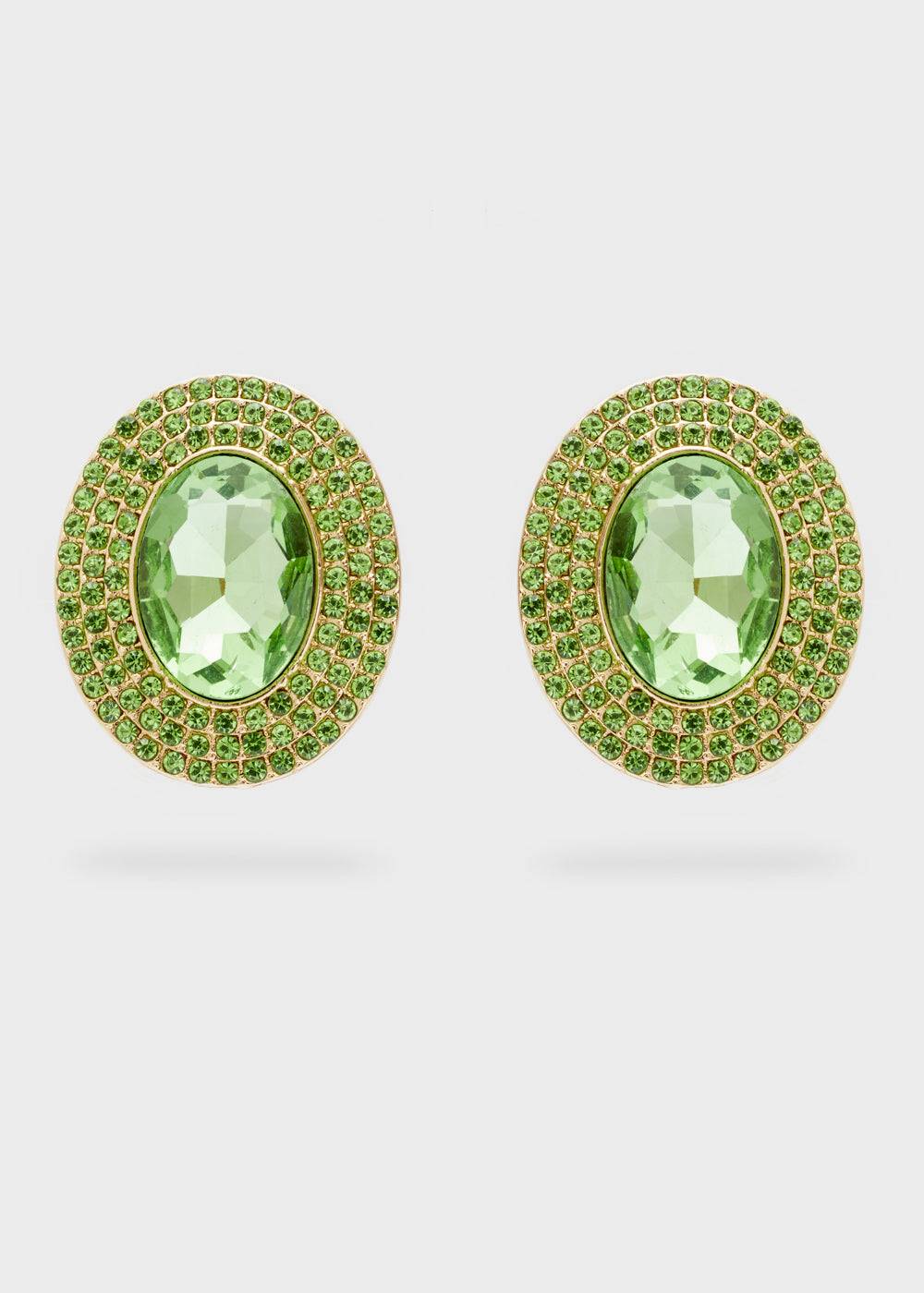 Nalí ADELE OVAL EARRINGS W/ STONES + COLORS Vendita Economica