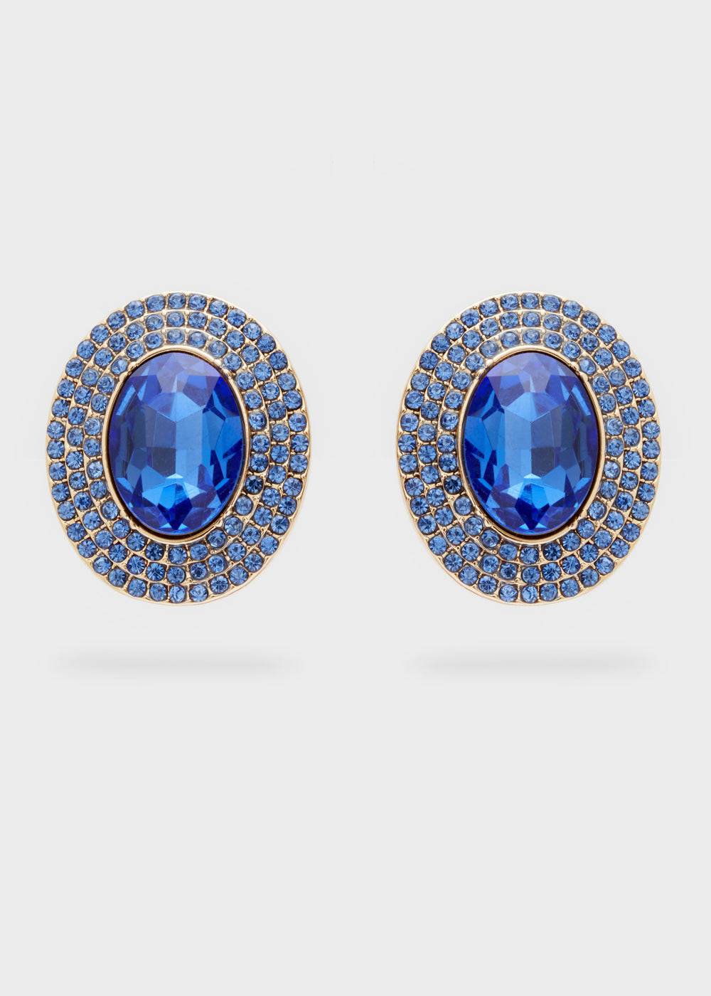 Nalí ADELE OVAL EARRINGS W/ STONES + COLORS Vendita Economica