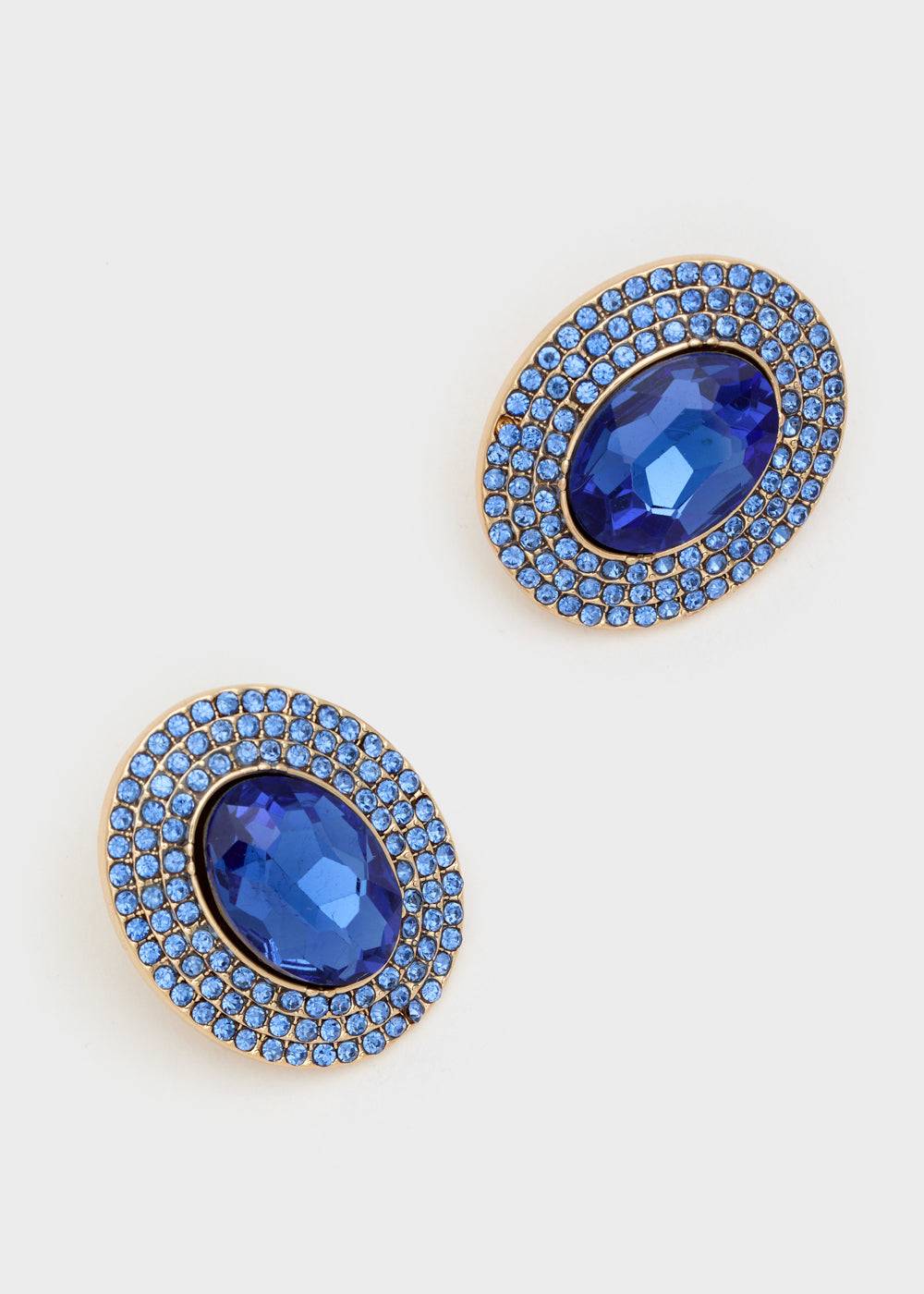 Nalí ADELE OVAL EARRINGS W/ STONES + COLORS Vendita Economica