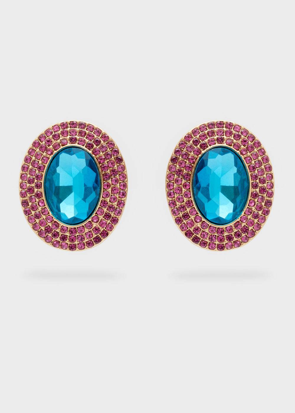 Nalí ADELE OVAL EARRINGS W/ STONES + COLORS Vendita Economica