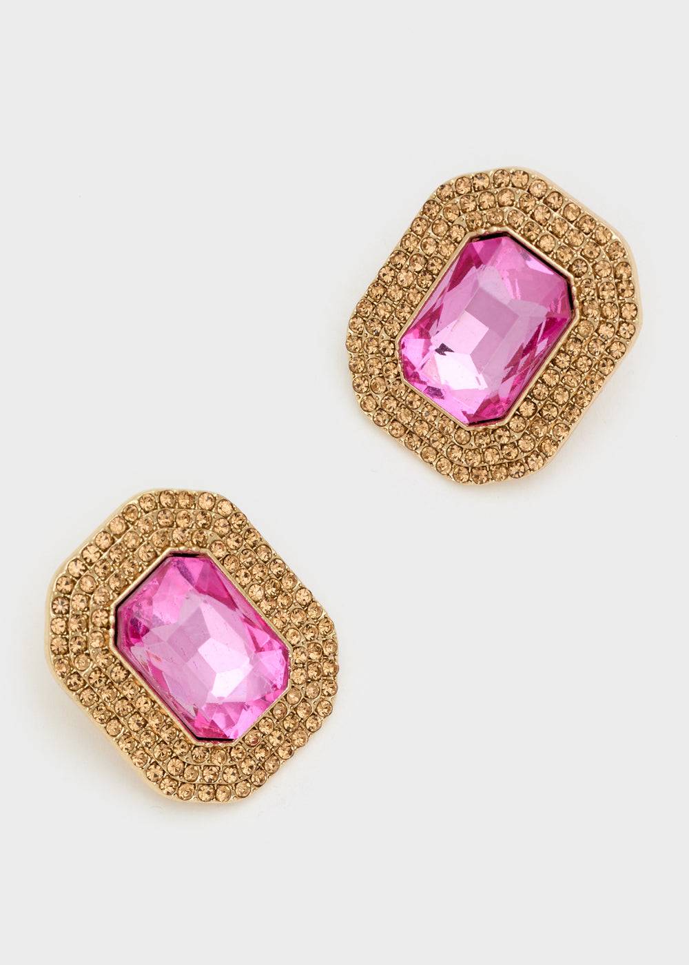 Nalí ADELE SQUARE EARRINGS W/ STONES + COLORS Saldi Di Fabbrica