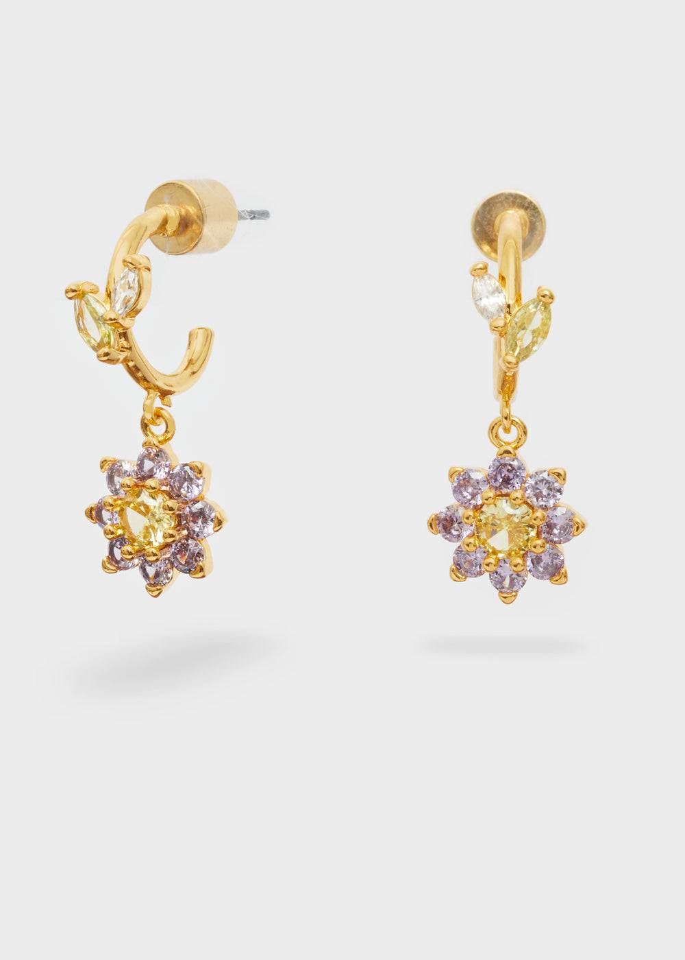 Nalí CELIA HOOP EARRINGS W/ FLOWER + COLORS 2025