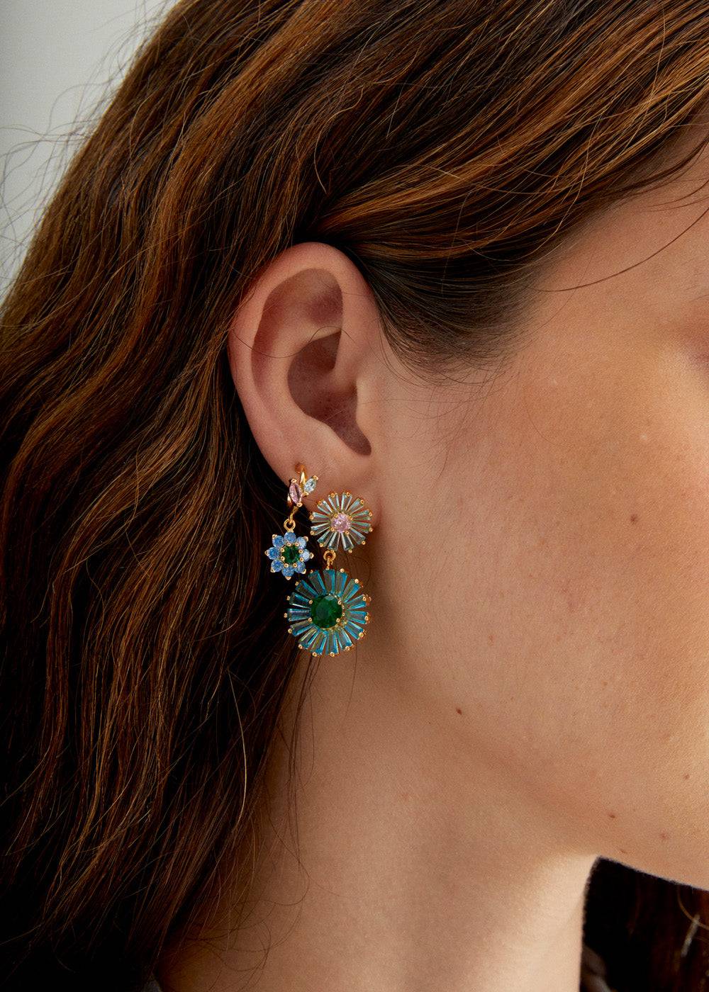 Nalí MARGHERITA EARRINGS W/ ZIRCONS + COLORS Italy
