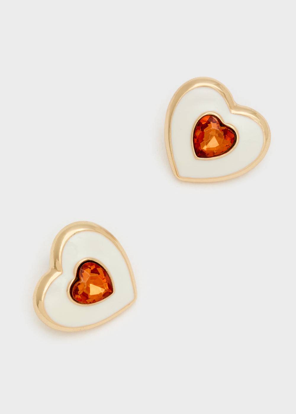 Nalí LOVELY HEART EARRINGS W/ STONE + COLORS In Linea