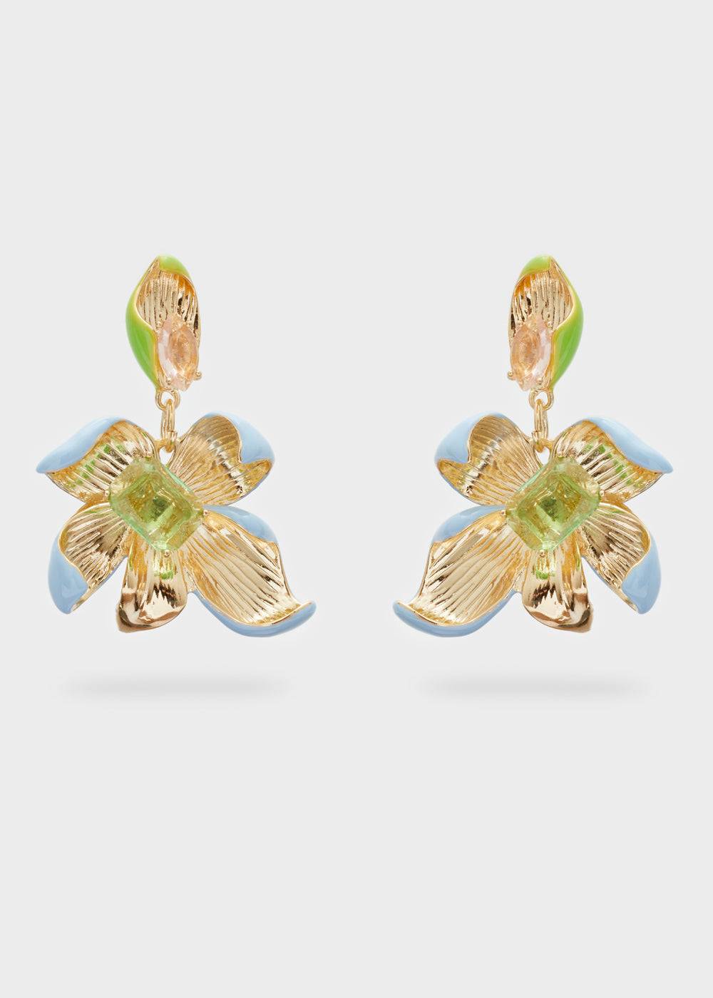 Nalí ENAMEL FLOWER EARRINGS + COLORS Spedizione Gratuita