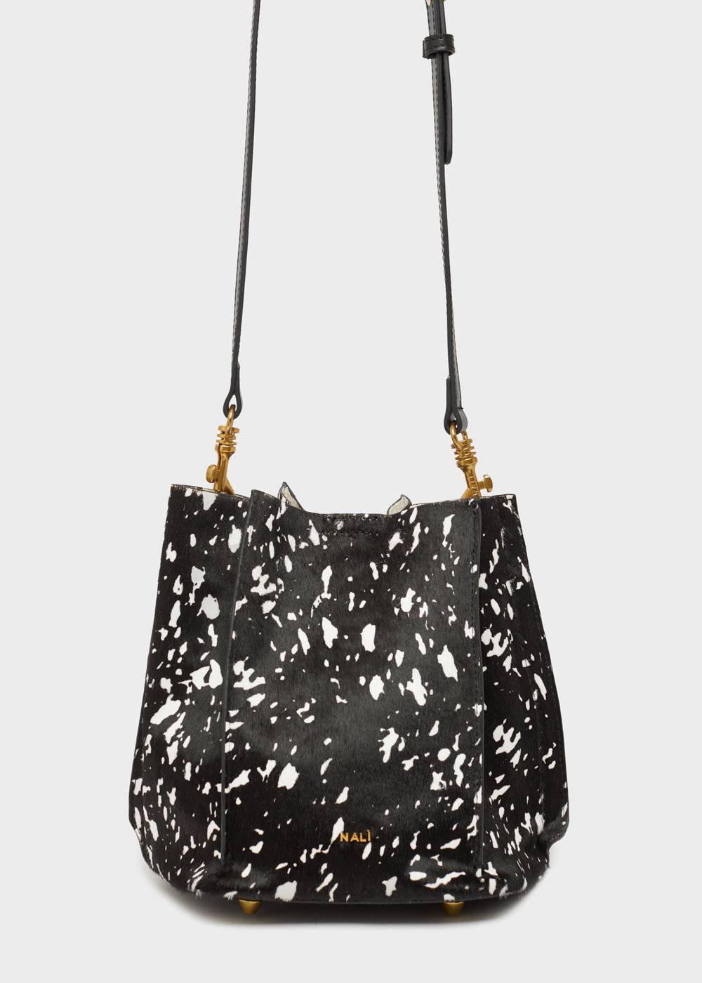 Nalí TITTI BUCKET BAG IN REAL LEATHER BLACK Qualità Garantita