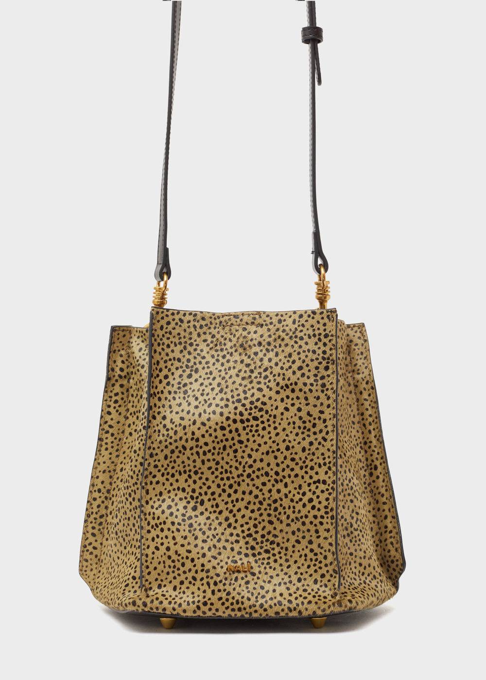 Nalí TITTI BUCKET BAG IN REAL LEATHER GREEN Negozi Online