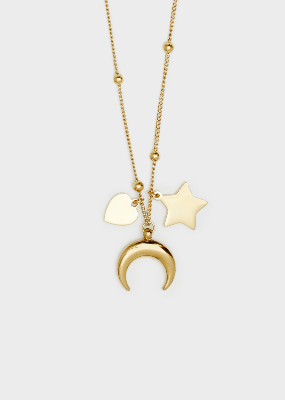 Nalí 14KT GOLD PLA. S. STEEL CHARMS NECKLACE Consegna Veloce
