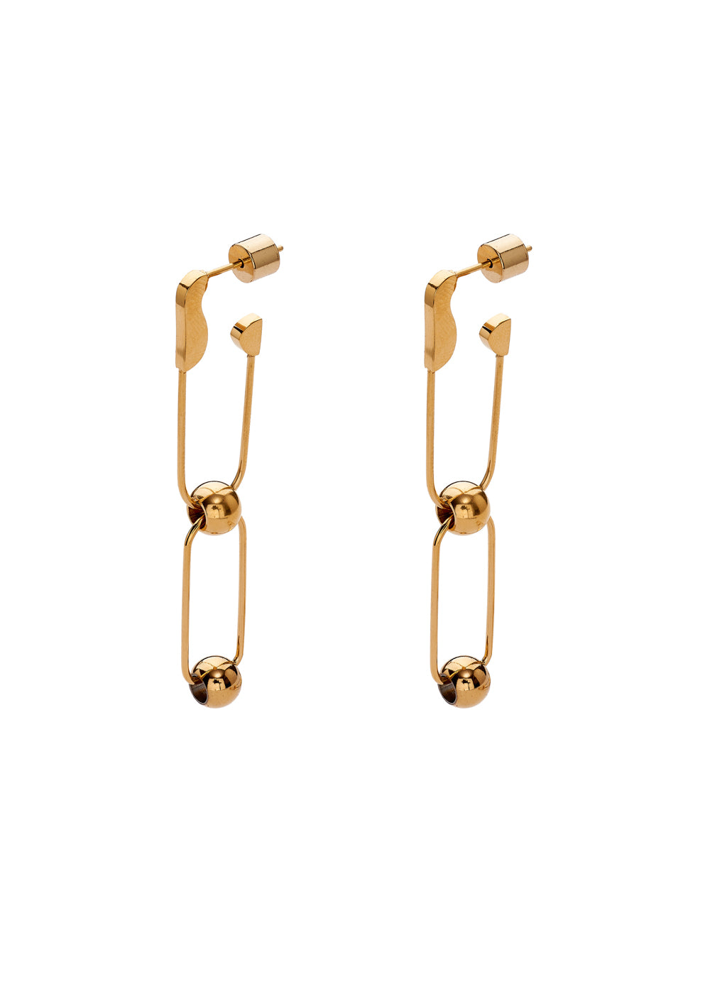 Nalí GOLD LONG EARRINGS W/ BROOCH STAIN. STEEL Sottocosto