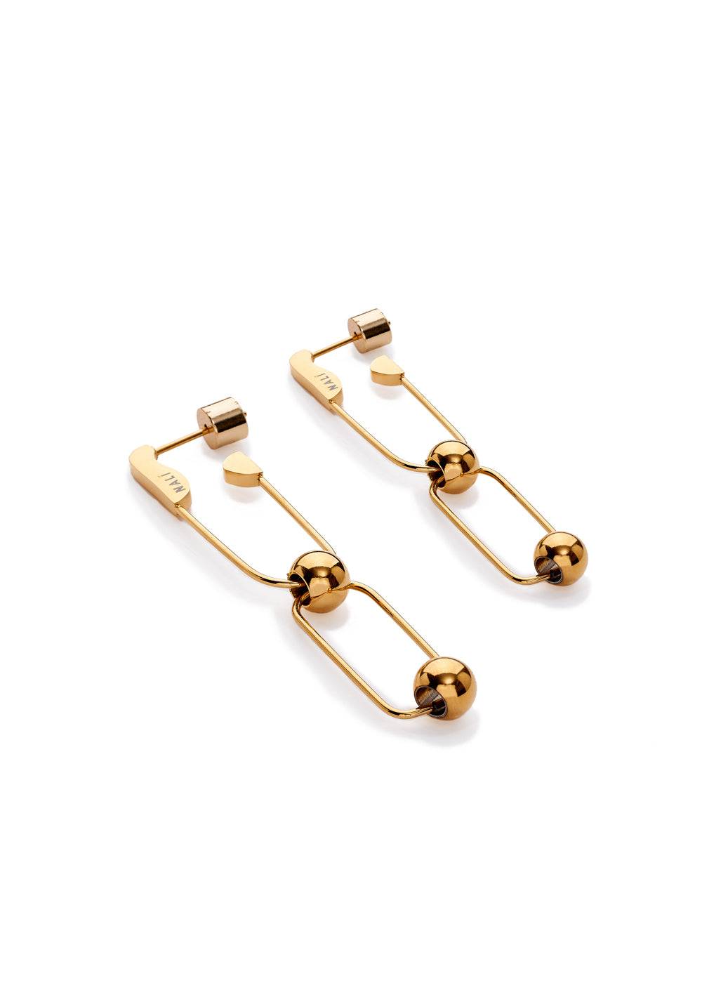 Nalí GOLD LONG EARRINGS W/ BROOCH STAIN. STEEL Sottocosto