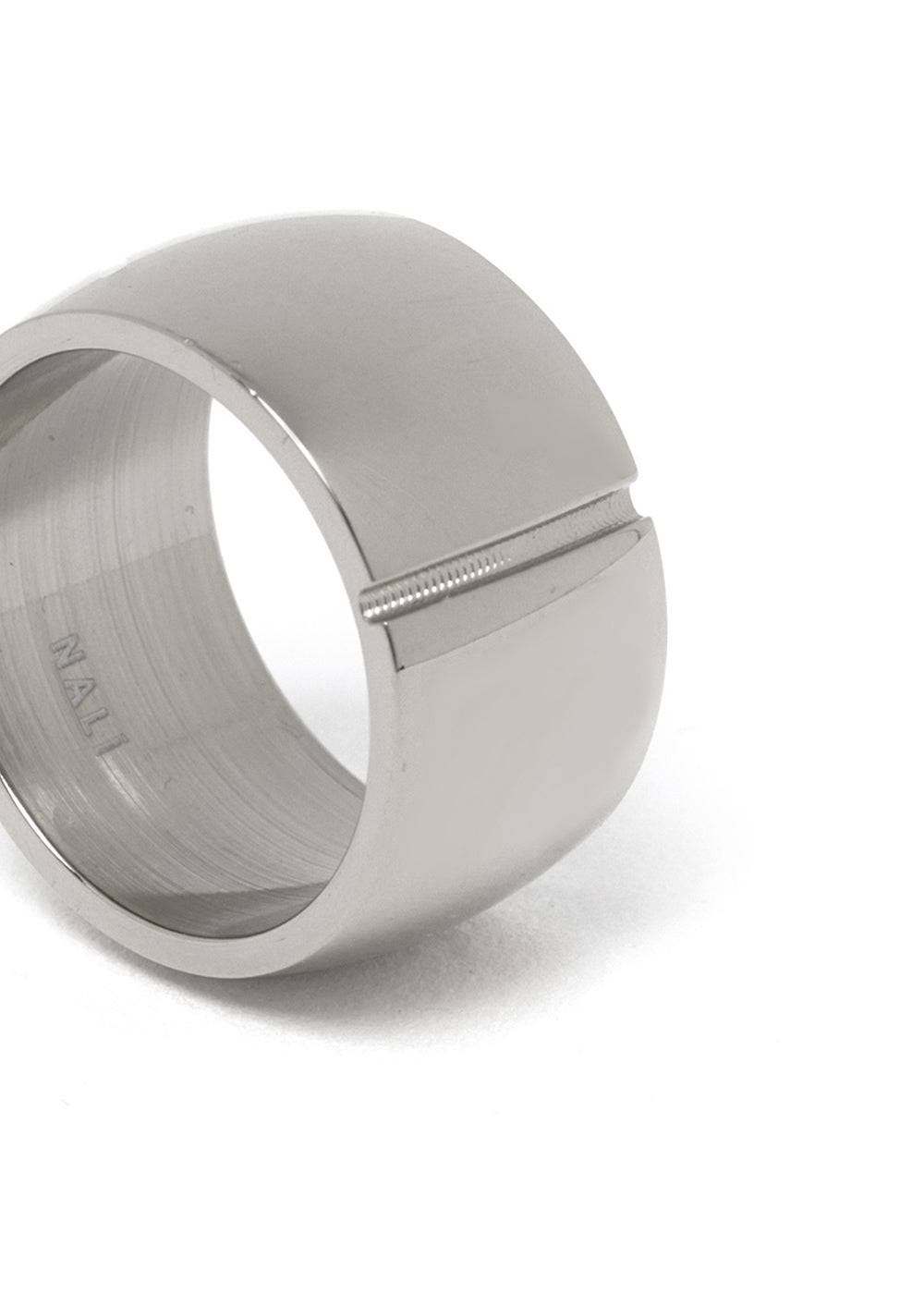 Nalí RAYA DOUBLE RIGID RING IN SILVER STAINLESS STEEL Vendite Flash