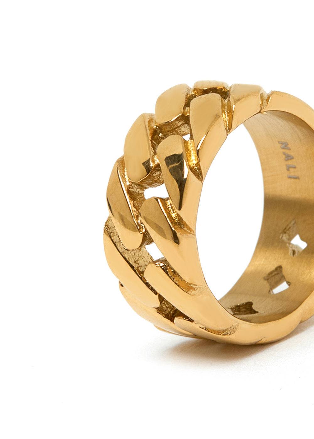 Nalí JACKIE BRAIDED RING IN GOLD STAINLESS STEEL Negozio