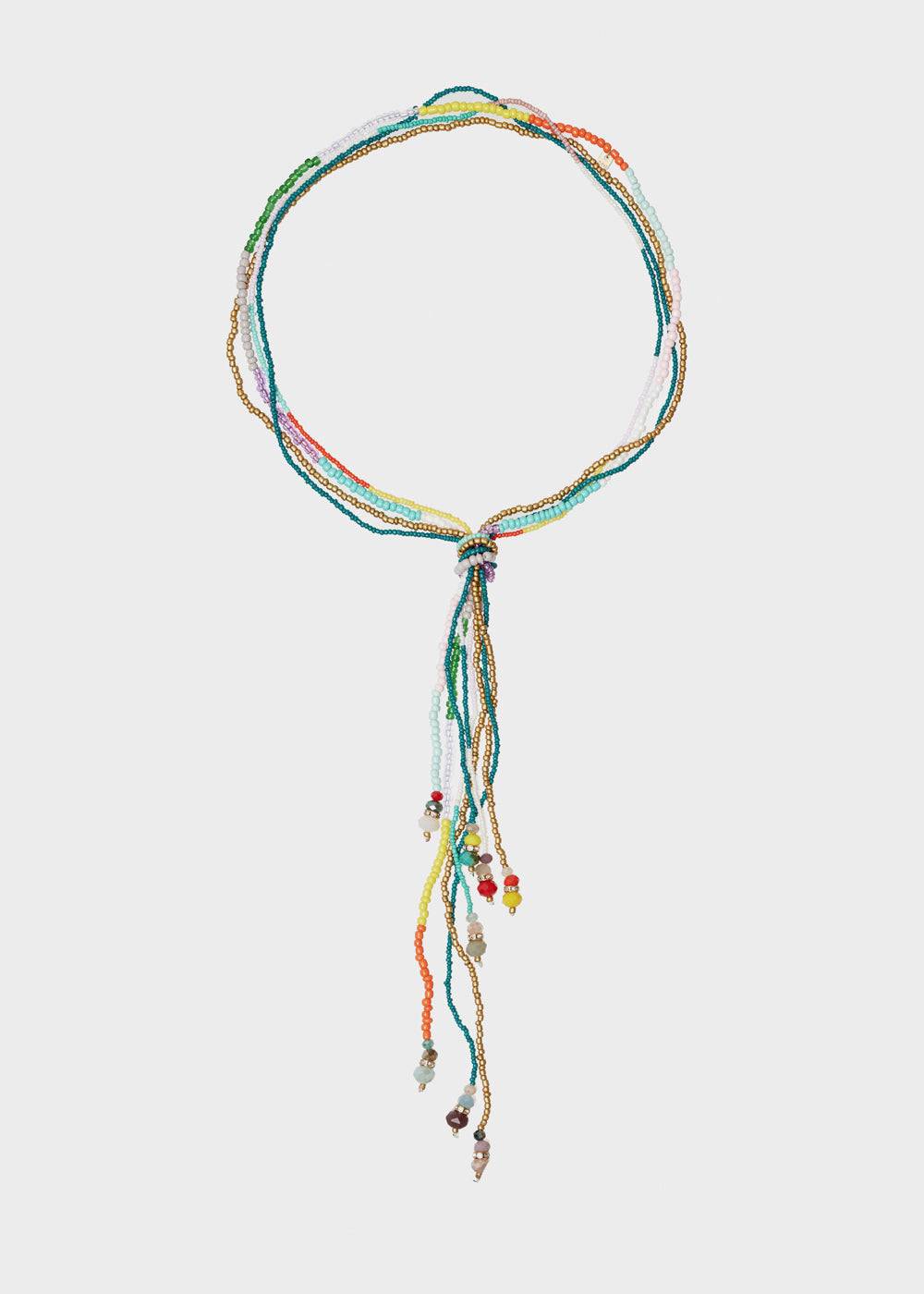 Nalí LONG NECKLACE W/ KNOT AND MULTICOLOR BEADS 2025