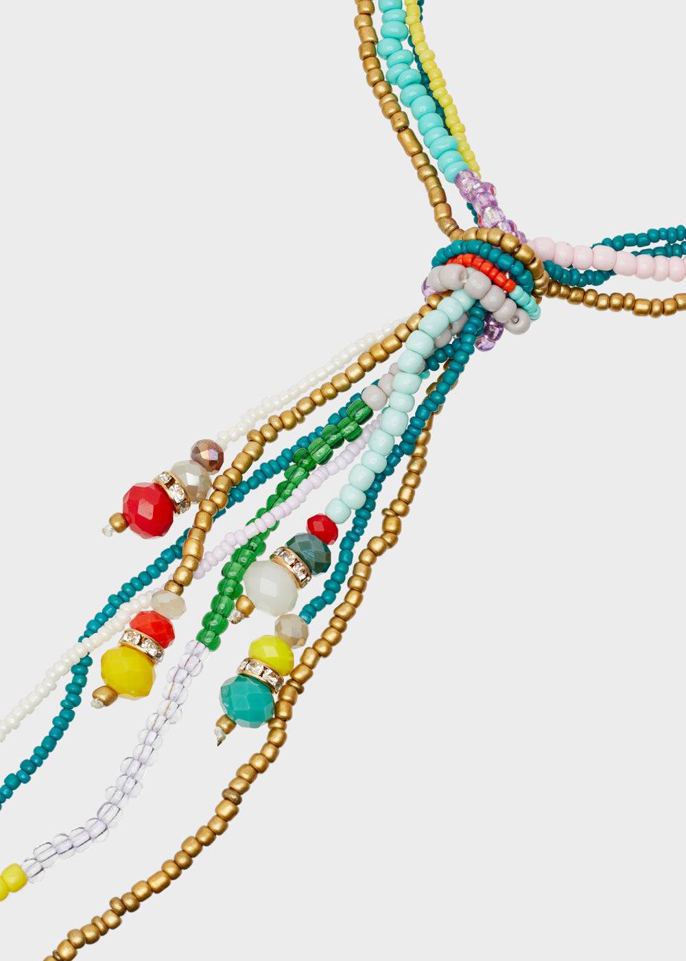 Nalí LONG NECKLACE W/ KNOT AND MULTICOLOR BEADS 2025