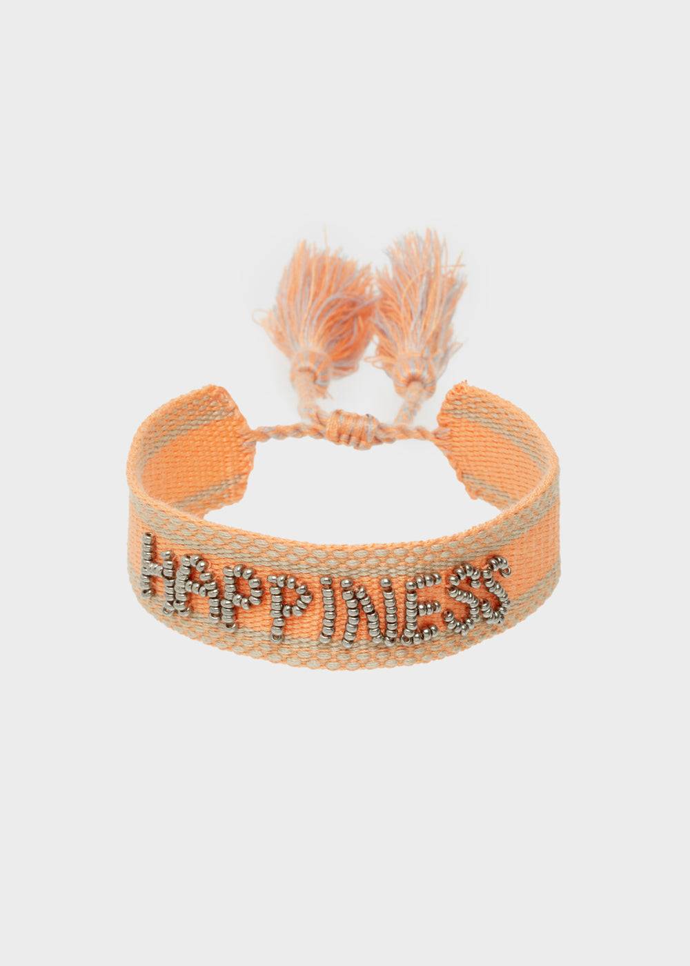 Nalí GIOIA FABRIC BRACELET WITH BEADS ORANGE Negozi Online