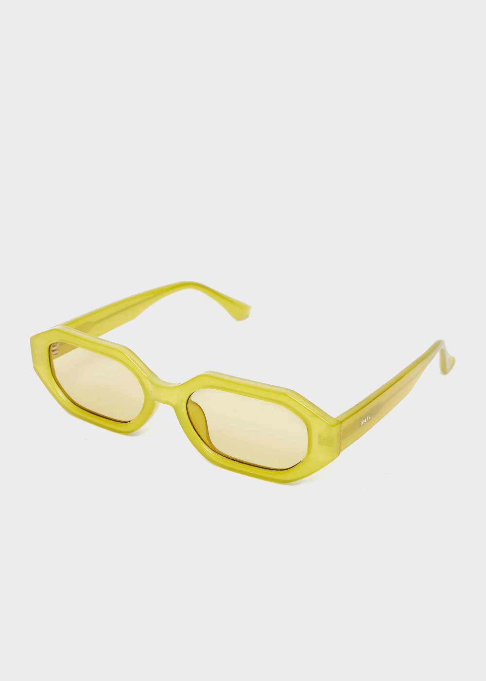Nalí FLAVIA RECTANGULAR LIME GREEN SUNGLASSES Acquista Ora
