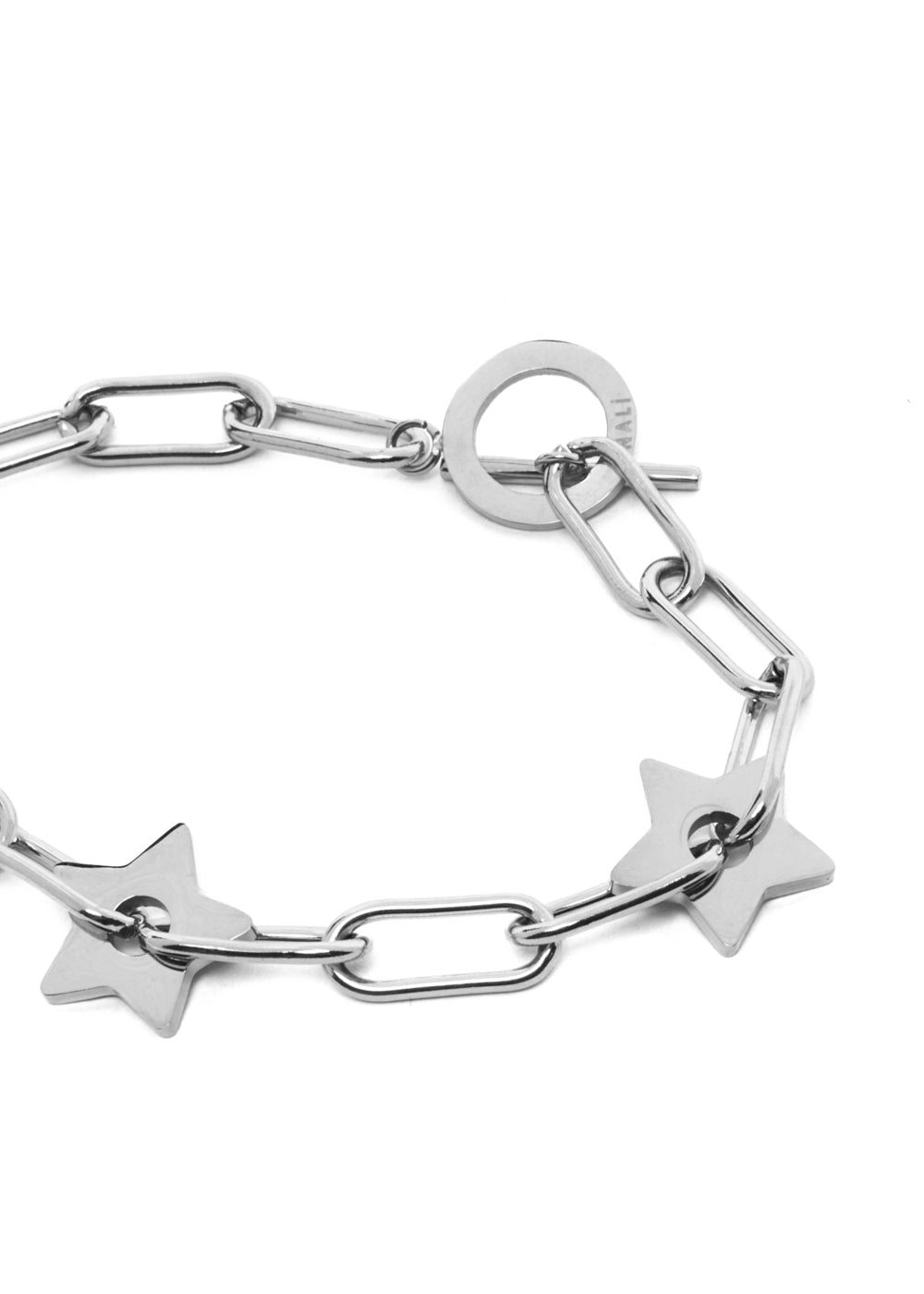 Nalí SILVI SILVER CHAIN STARS BRACELET STAIN. STEEL Prezzo Ridotto