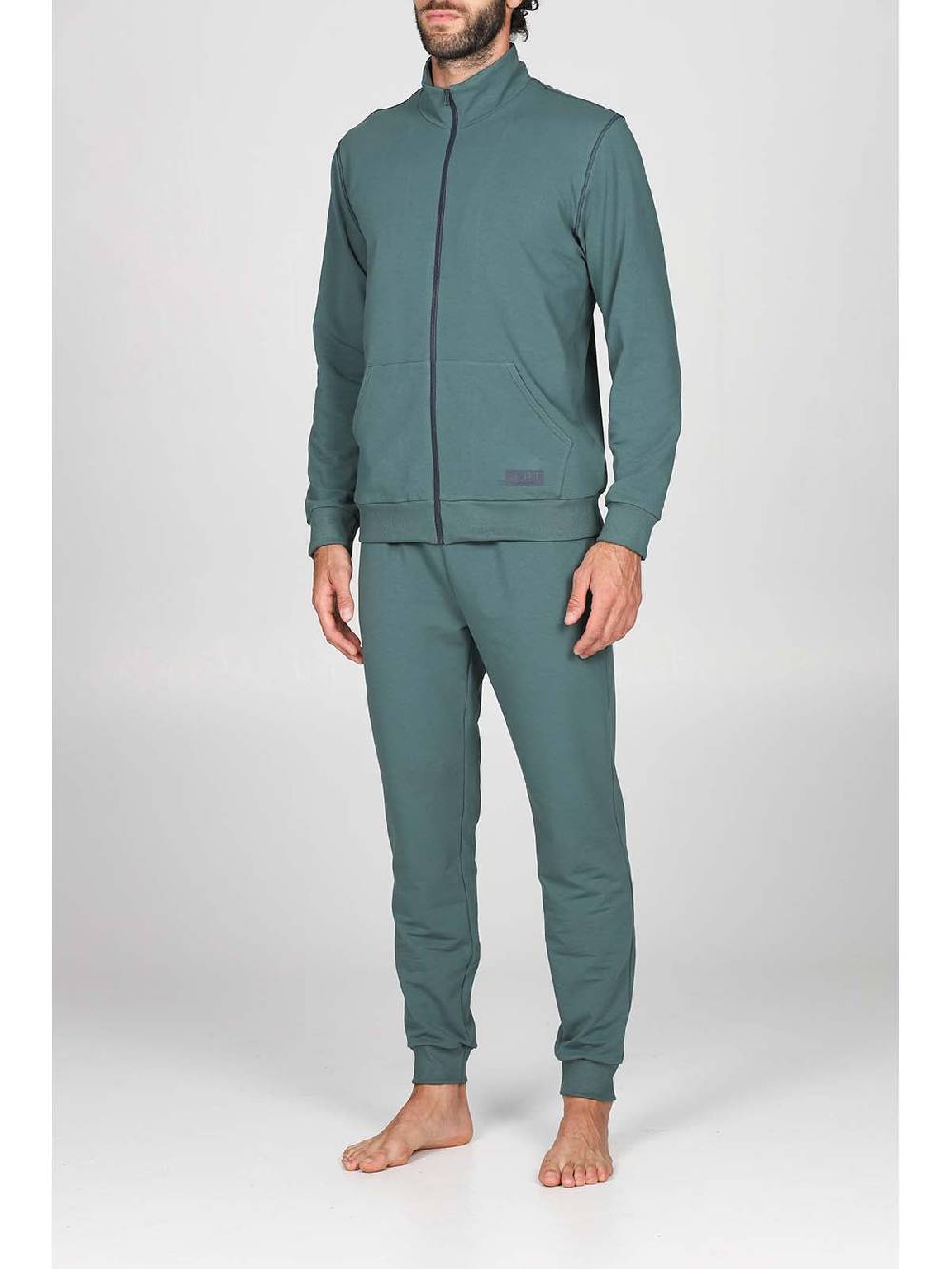 Julipet Tuta zip in confortevole felpa di colore verde Promozione Limitata