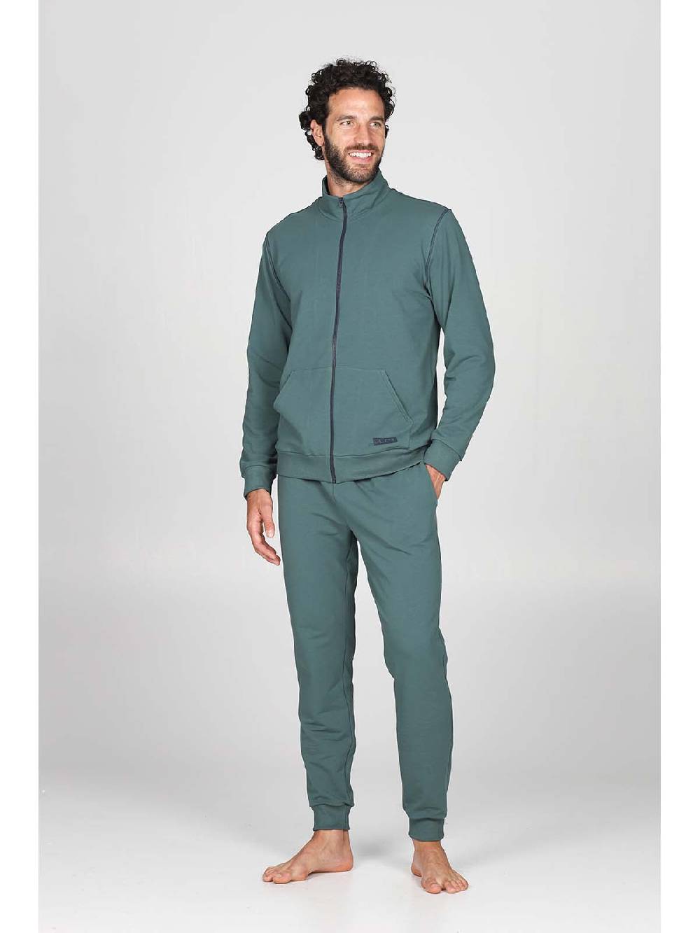 Julipet Tuta zip in confortevole felpa di colore verde Promozione Limitata