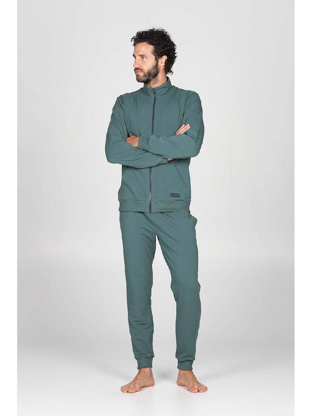 Julipet Tuta zip in confortevole felpa di colore verde Promozione Limitata