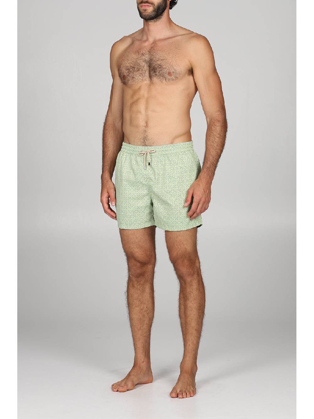 Julipet Boxer mare in leggera tela di microfibra verde, con disegno cravatteria ad alta definizione In Linea
