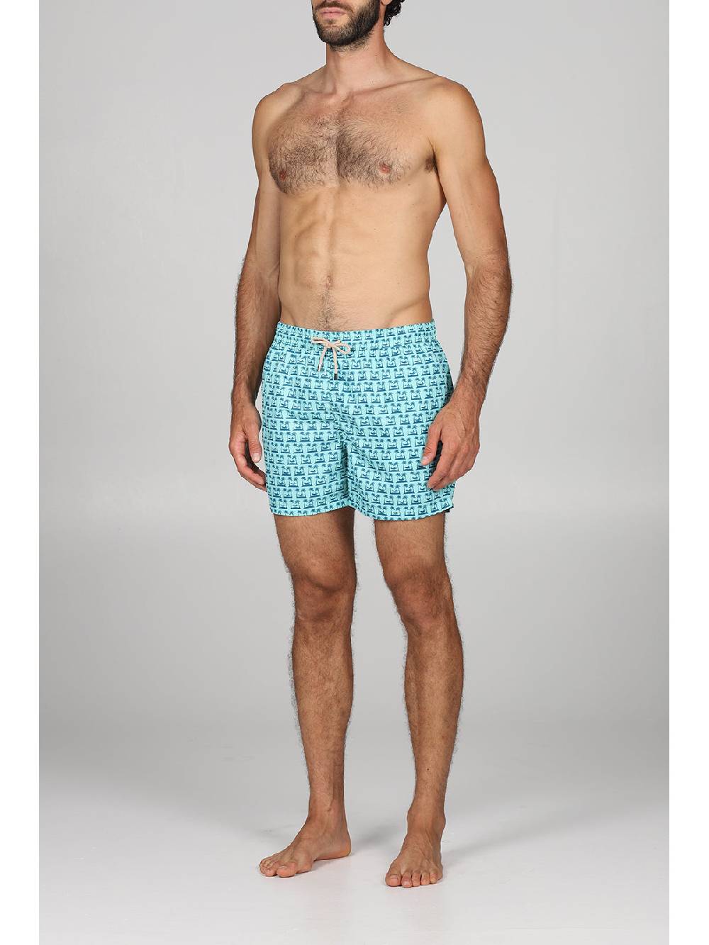 Julipet Boxer mare in leggera tela di microfibra, con disegno "palme" ad alta definizione Fino Al -60%