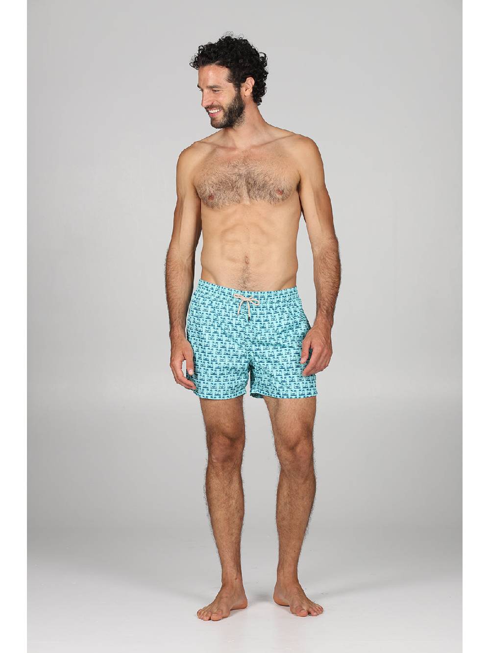 Julipet Boxer mare in leggera tela di microfibra, con disegno "palme" ad alta definizione Fino Al -60%