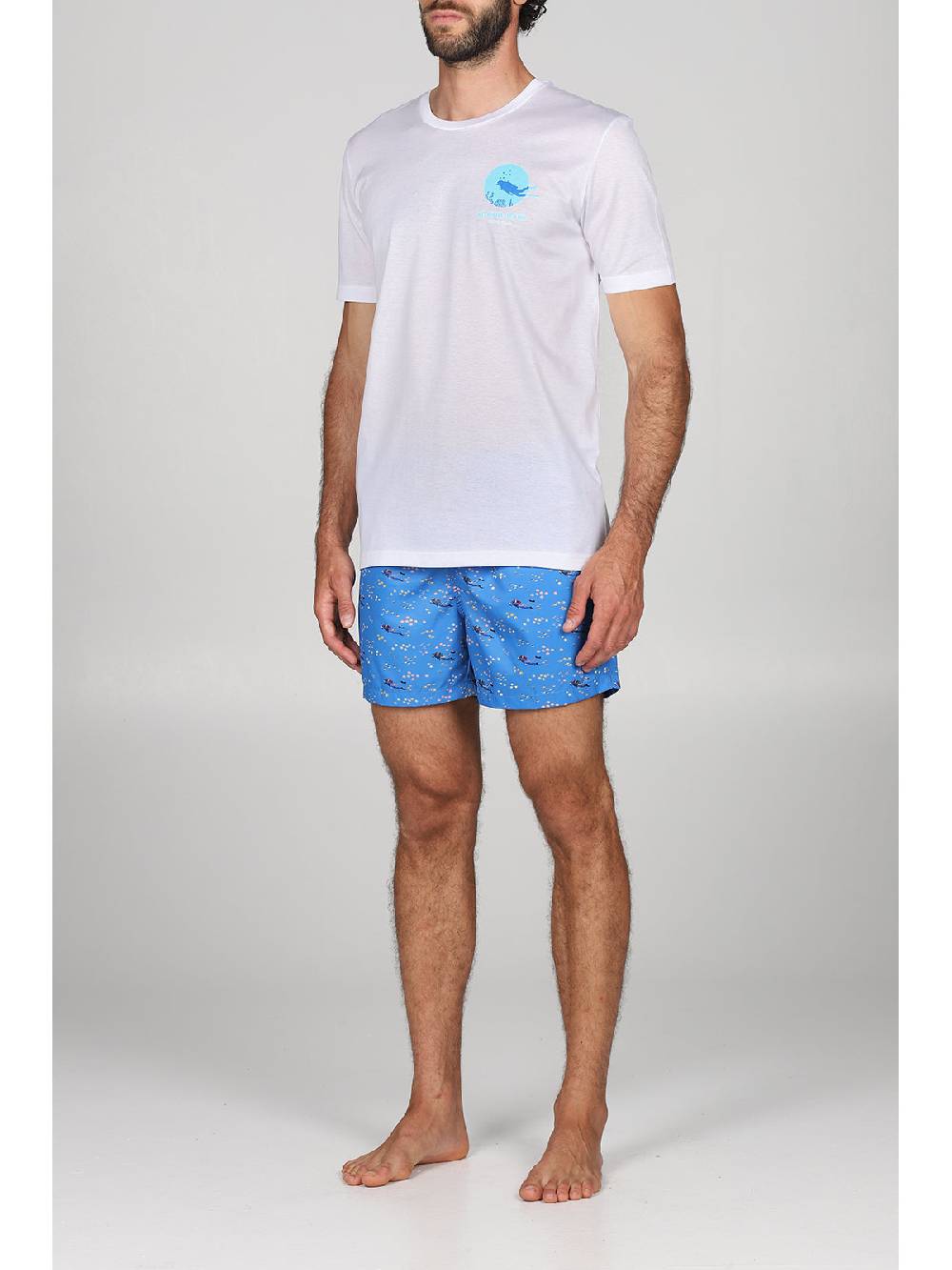 Julipet T-shirt in jersey di puro cotone bianco, con stampa piazzata "sub" 2025