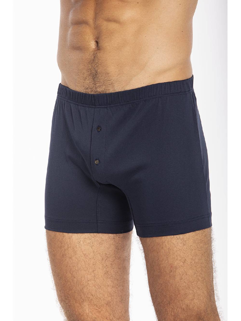 Julipet Boxer blu in interlock di puro cotone "doppia maglia" Vendita Calda