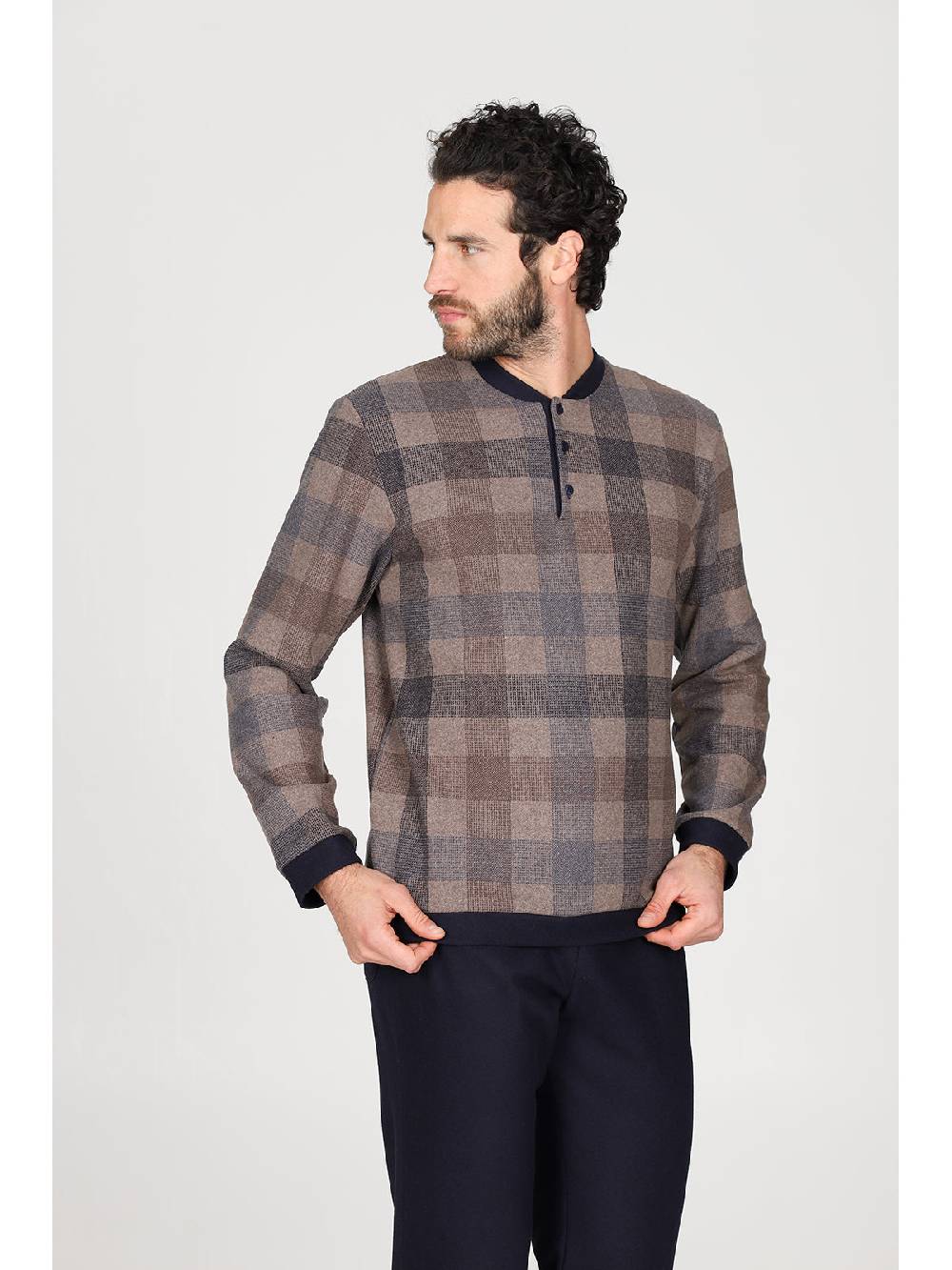 Julipet Pigiama serafino in confortevole jacquard di cotone Hotsell
