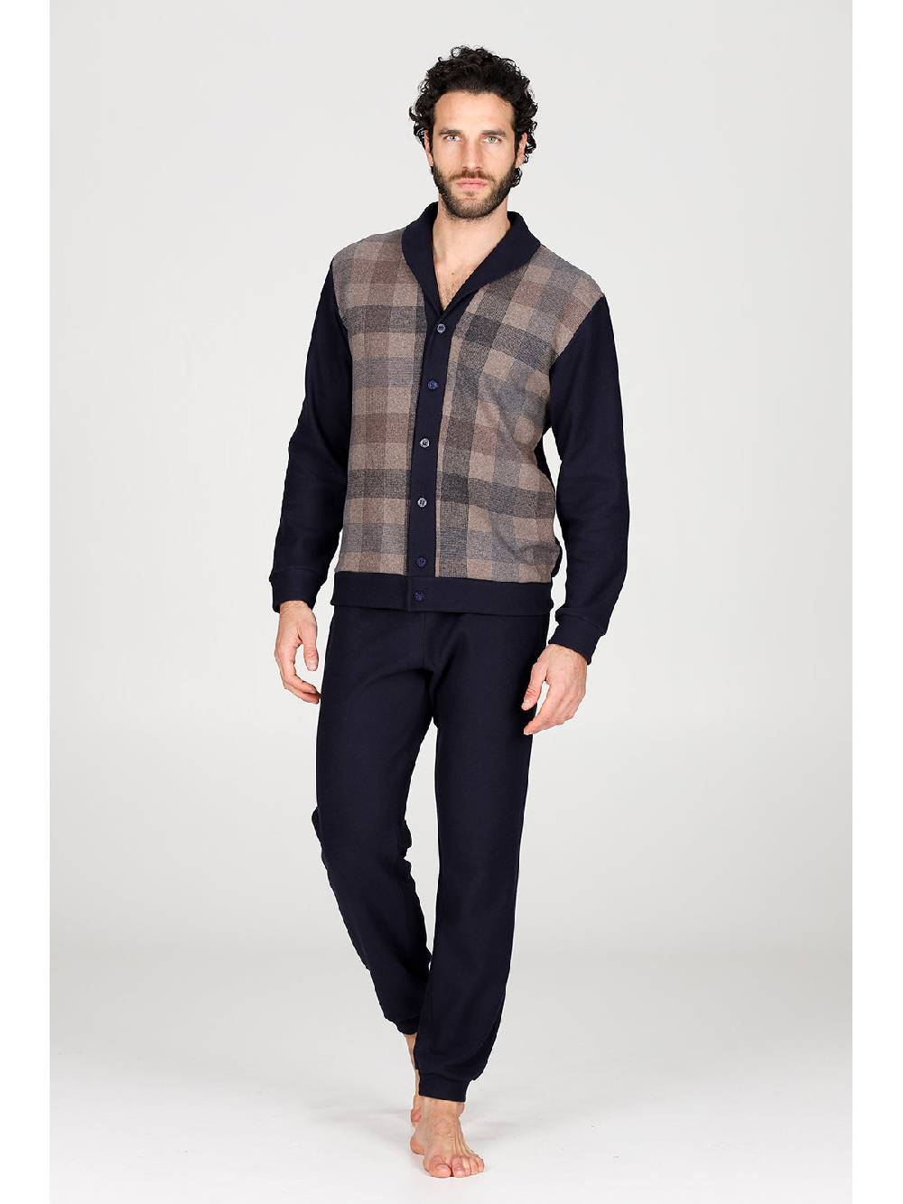 Julipet Pigiama cardigan in confortevole jacquard di cotone 2025