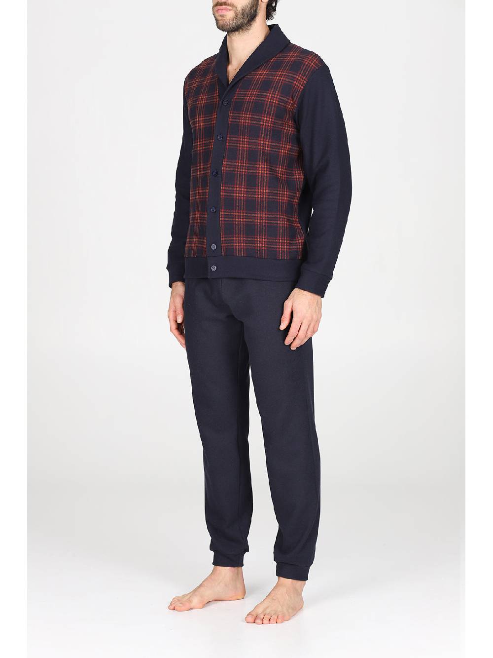 Julipet Pigiama cardigan in confortevole jacquard di cotone Italy