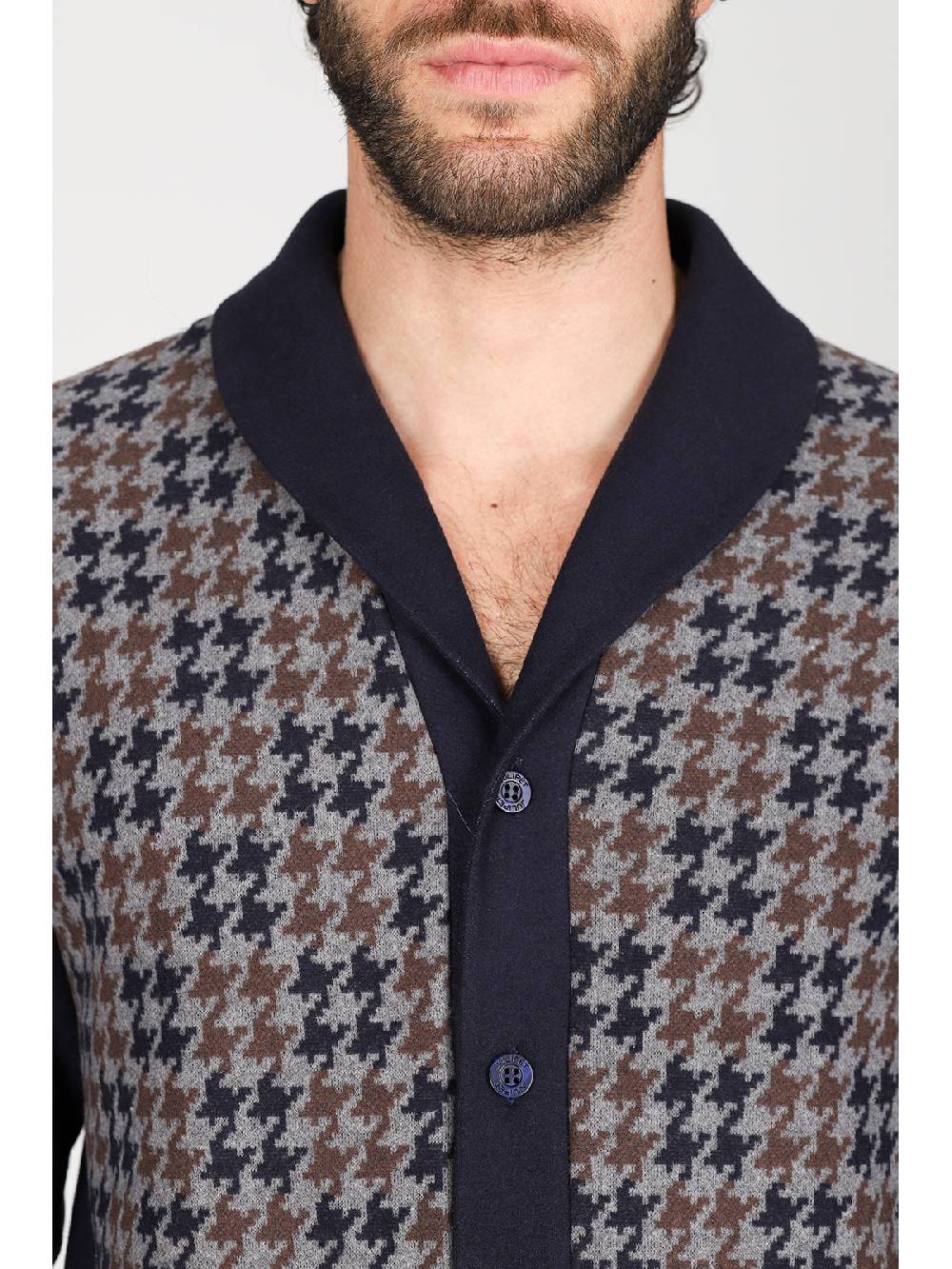 Julipet Pigiama cardigan in confortevole jacquard di cotone Italia