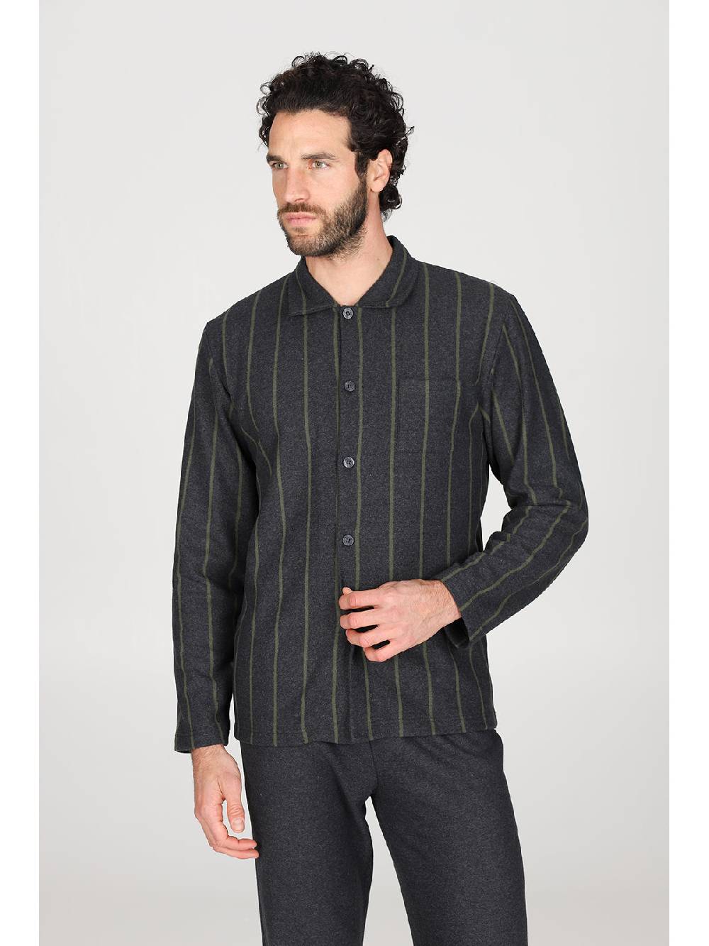Julipet Pigiama cardigan in confortevole jacquard di cotone Sconto