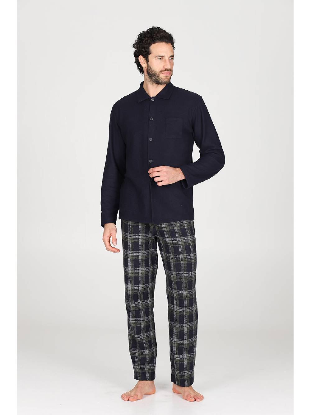 Julipet Pigiama cardigan in confortevole jacquard di cotone Offerta