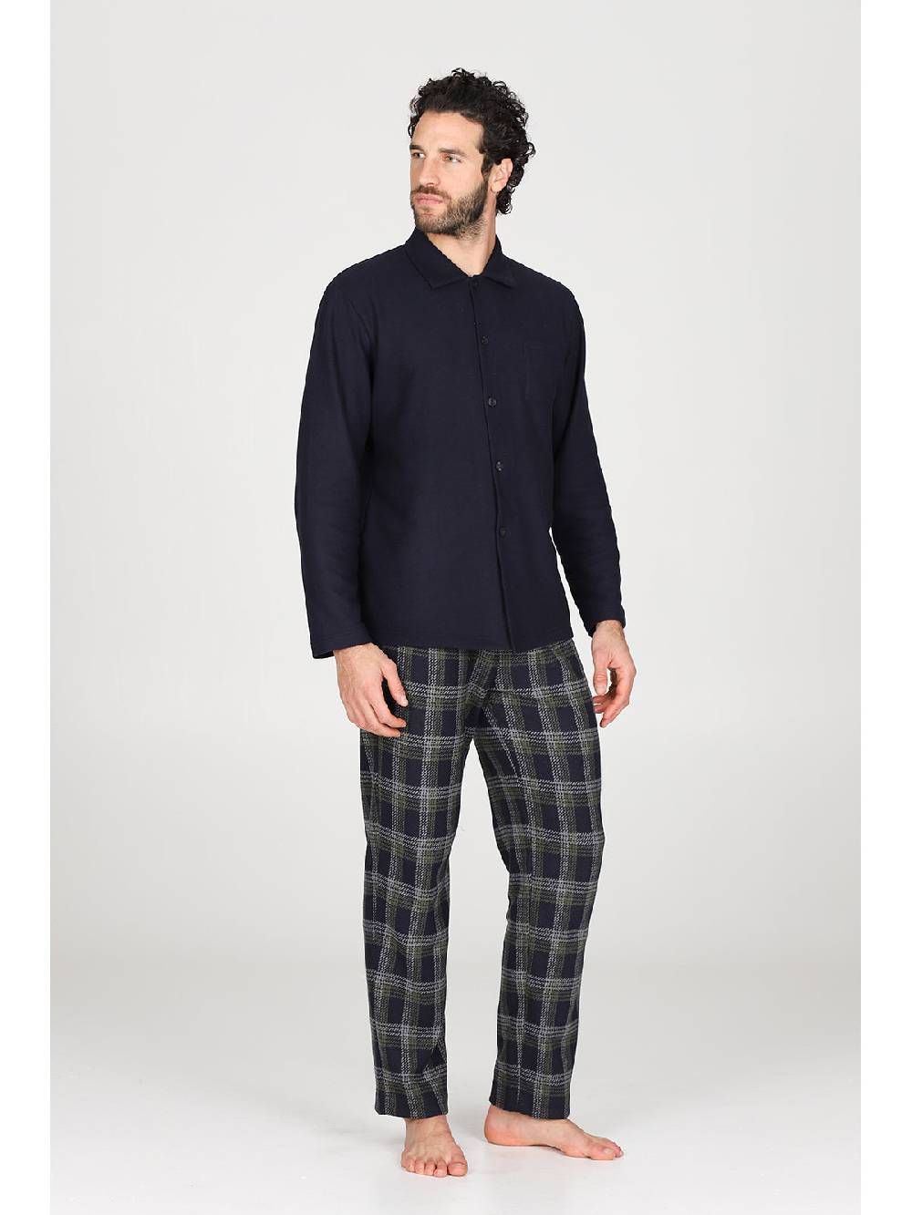 Julipet Pigiama cardigan in confortevole jacquard di cotone Offerta