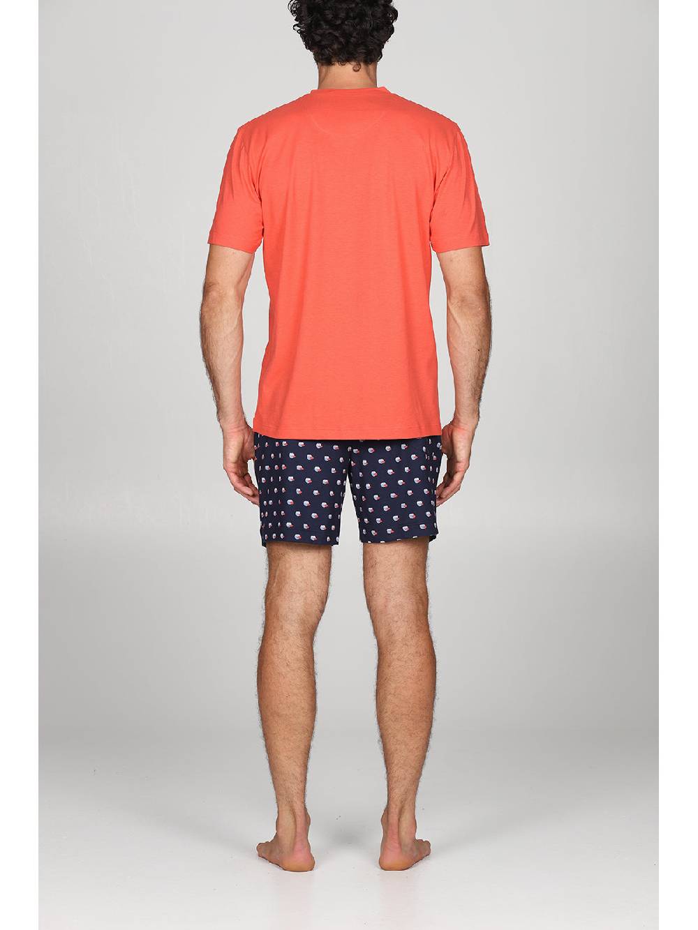 Julipet Pigiama serafino, in esclusivo jersey di puro cotone s/z, disegno "pesci" nei pantaloncini Outlet
