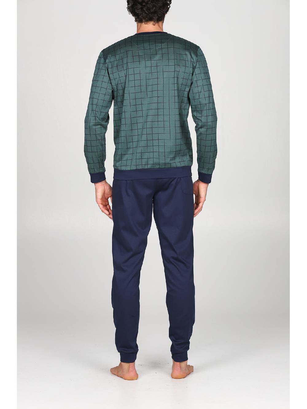 Julipet Pigiama serafino con maglia disegni a quadri, in ricercato luxury jersey Offerte