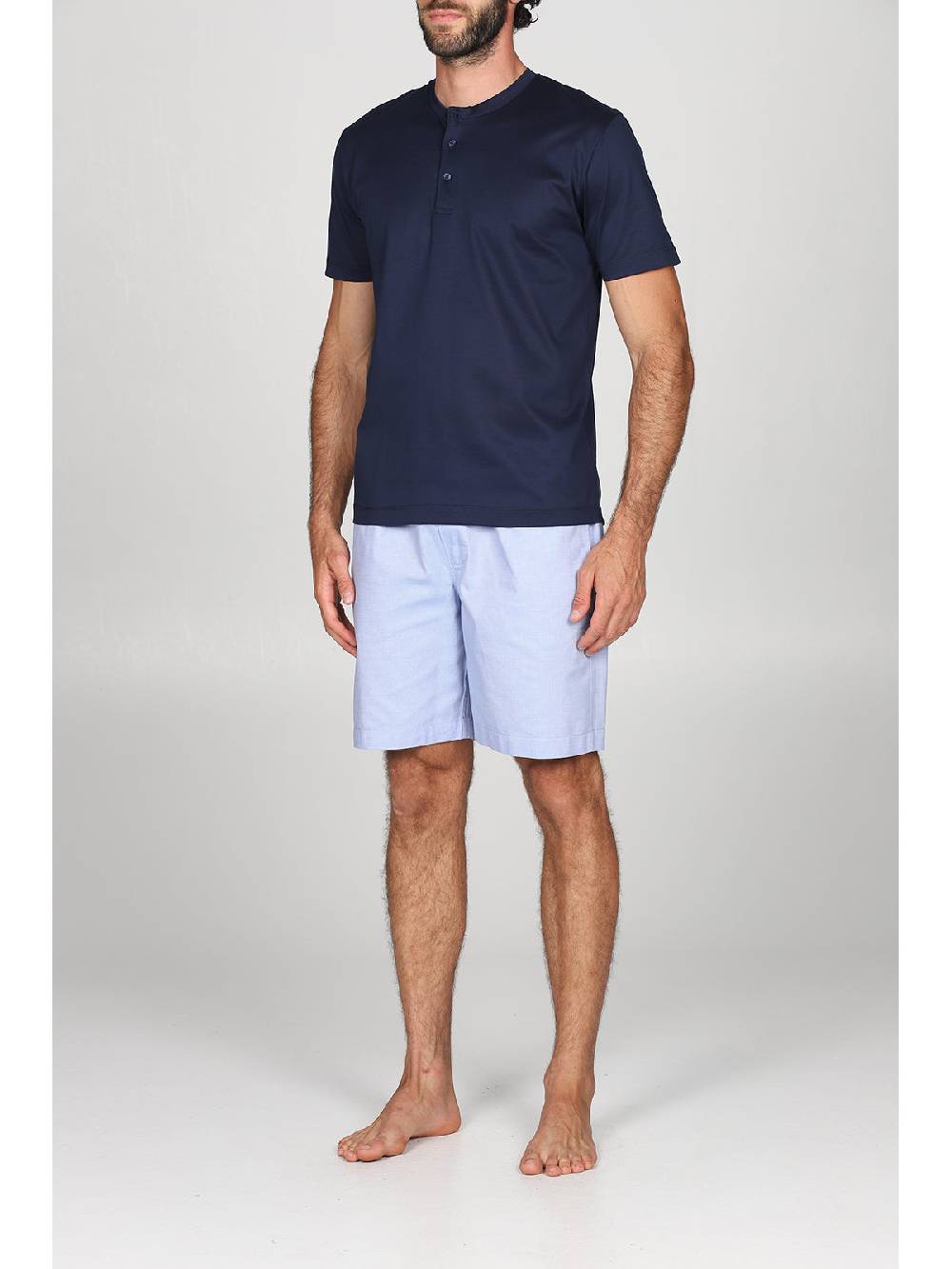 Julipet Pigiama serafino in popeline e luxury jersey, per un comfort contemporaneo Vendite Flash