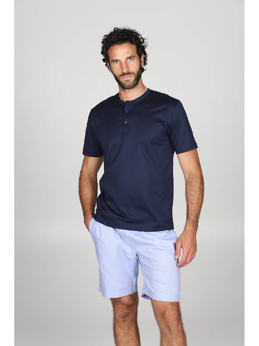 Julipet Pigiama serafino in popeline e luxury jersey, per un comfort contemporaneo Vendite Flash