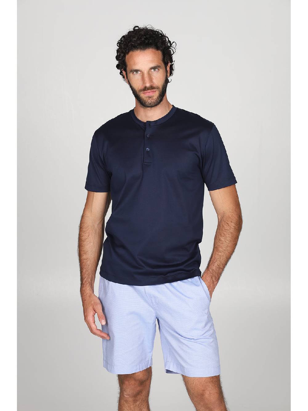 Julipet Pigiama serafino in popeline e luxury jersey, per un comfort contemporaneo Vendite Flash