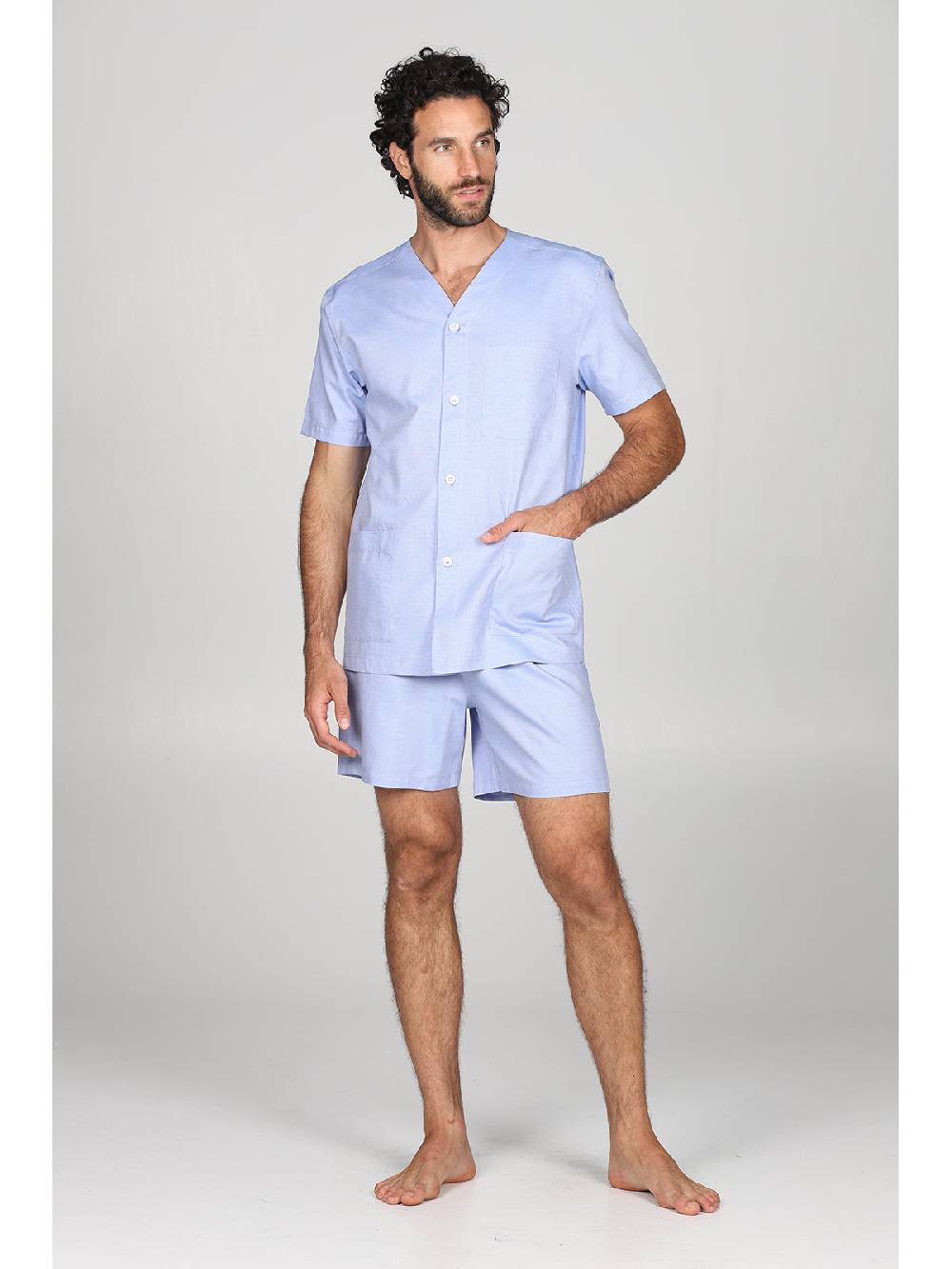 Julipet Pigiama corto cardigan in pregiato popeline, classicità e comfort In Linea