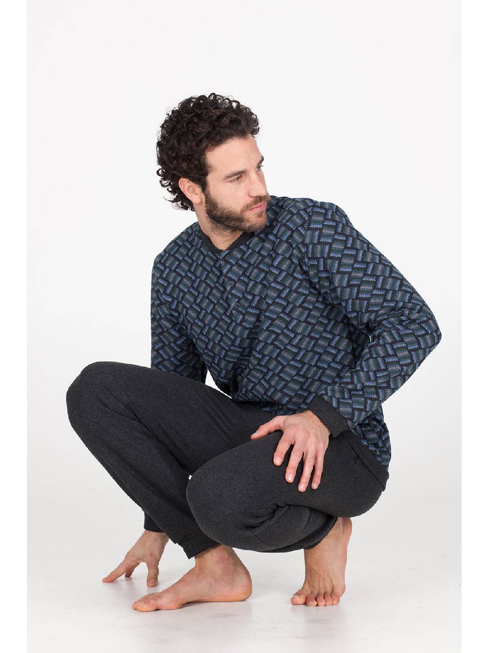 Julipet Pigiama in caldo jacquard di cotone Negozi Online