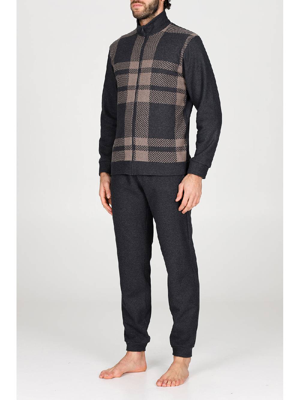 Julipet Pigiama con zip in confortevole jacquard di cotone Moda