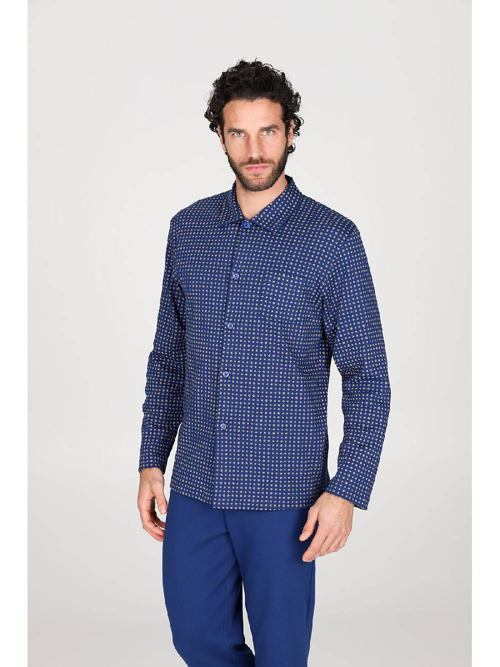 Julipet Pigiama cardigan in caldo interlock di puro cotone Italia