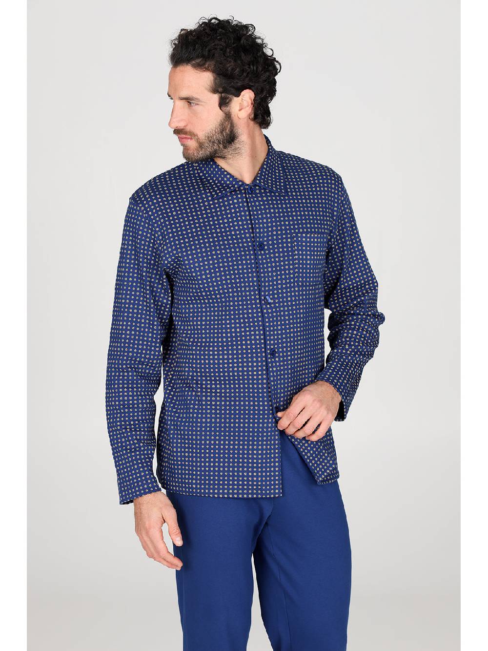 Julipet Pigiama cardigan in caldo interlock di puro cotone Italia