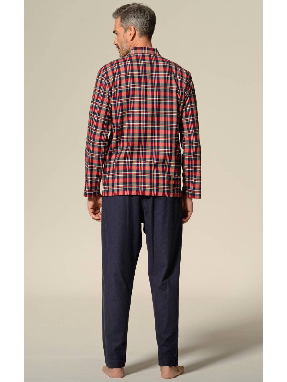 Julipet Pigiama aperto in flanella disegni tartan Outlet