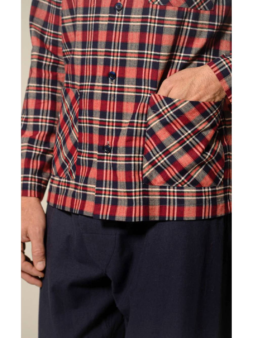 Julipet Pigiama aperto in flanella disegni tartan Outlet